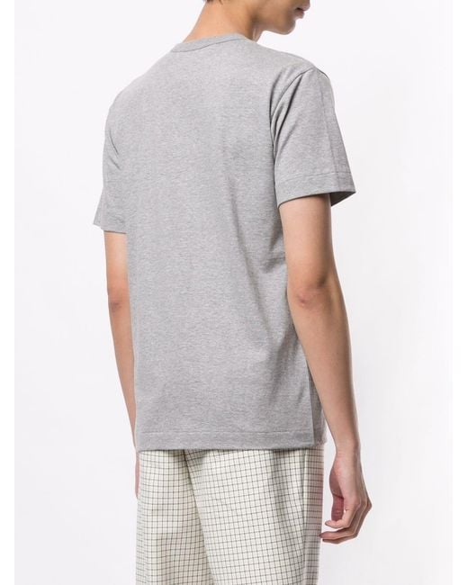 COMME DES GARÇONS PLAY Gray Embroidered Logo T-Shirt for men