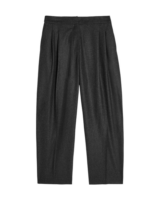 Alaïa Gray Pleated Wool Trousers