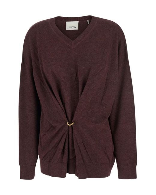 Isabel Marant Purple Chiraz Ring-Detailed Pullover