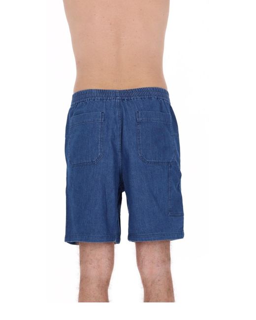 A.P.C. Blue Elastic-Waist Denim Shorts for men