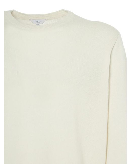 Malo White Cashmere Crewneck Knitwear for men