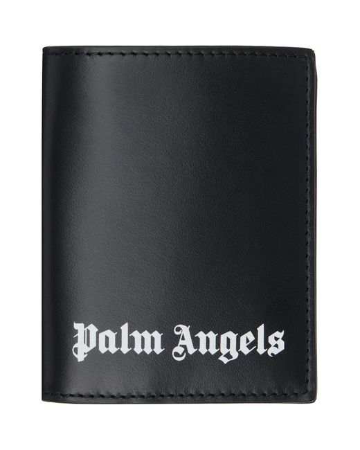 Palm Angels Black Classic Logo Bi-Fold Wallet for men