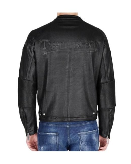 DSquared² Black Zipped Biker Jacket for men