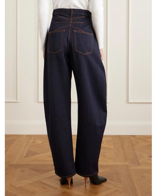 Alaïa Blue Alaïa Azzedine High Waist Barrel Leg Jeans