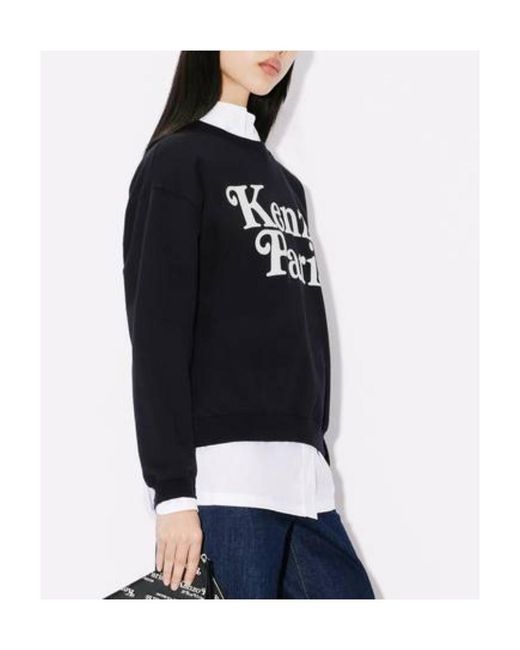 KENZO Blue Verdy Flocked-Logo Crewneck Sweatshirt