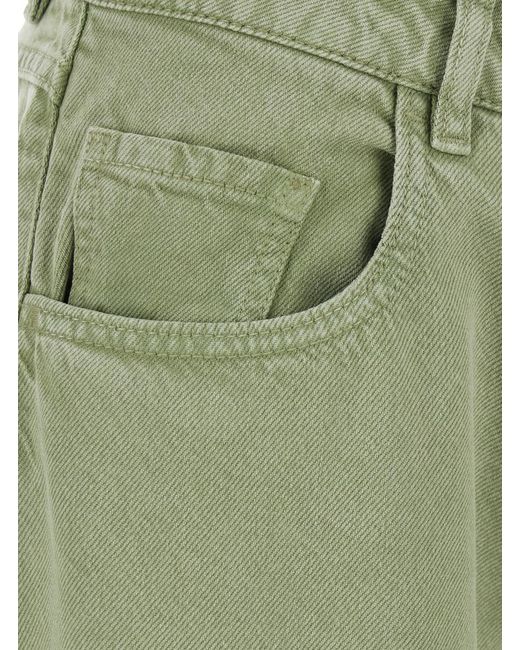 ICON DENIM Green Jeans 'Beapt2036Cac' With Five Pockets And Bleach Finish