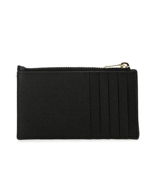 Saint Laurent Black Cassandre Matelassé Zipped Fragments Card Case