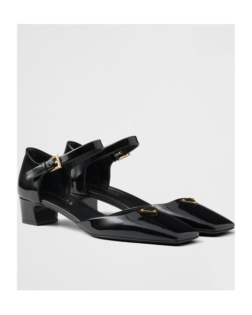 Prada Black Square-Toe Pumps