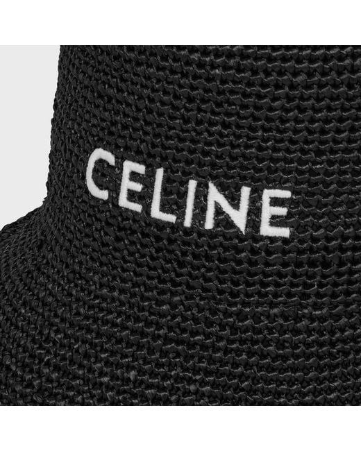 Céline Black Bucket Hat for men
