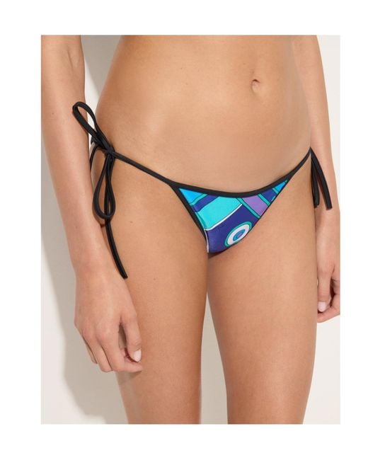 Emilio Pucci Blue Pucci Vivara Low-Rise Tie Bikini Briefs
