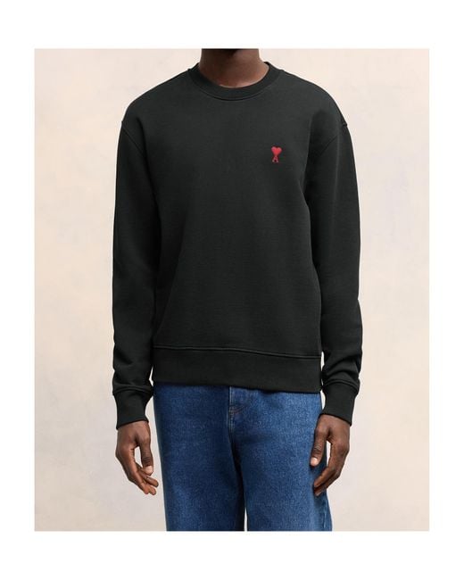 AMI Black Ami De Coeur Crewneck Sweatshirt