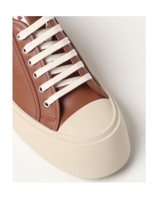 Marni Brown Tie Low-Top Sneakers