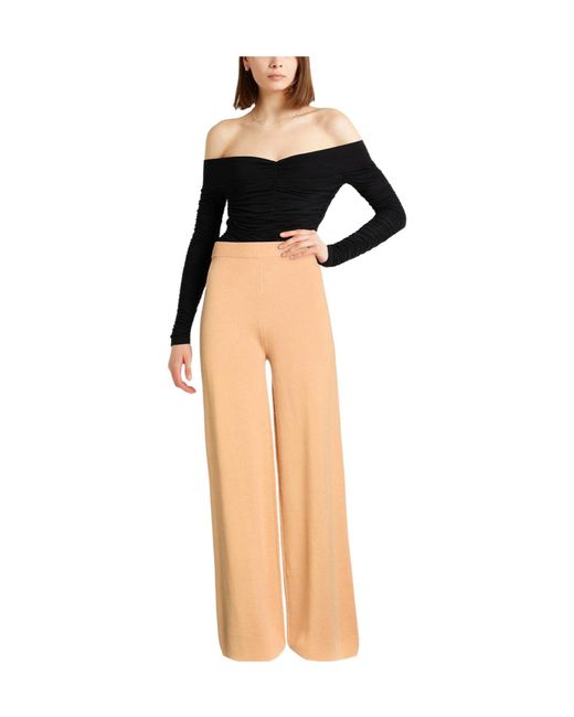 Max Mara Natural Solid-Color Loose Knitted Pants