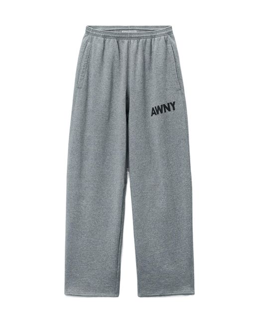 T By Alexander Wang Gray Logo-Detailed Sweatpants