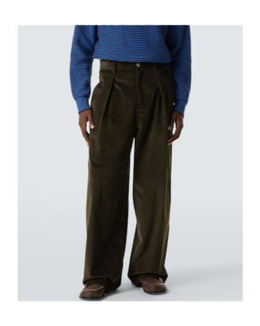 J.W. Anderson Green Cotton Corduroy Wide-Leg Pants for men