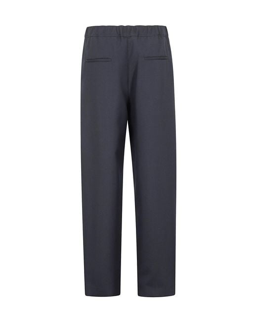Marni Blue Logo Embroidered Straight-Leg Tailored Pants