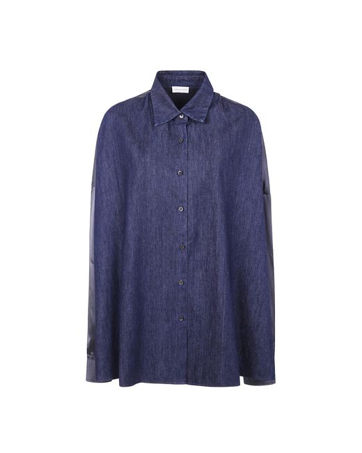 Dries Van Noten Blue Button-Up Denim Shirt