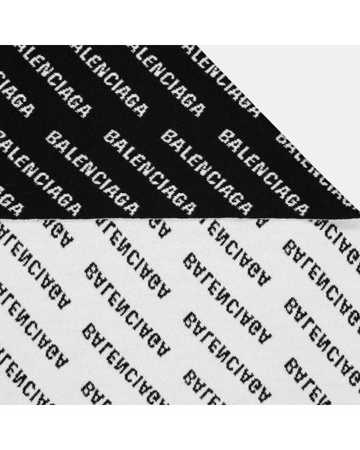 Balenciaga Black Letter Print Scarf