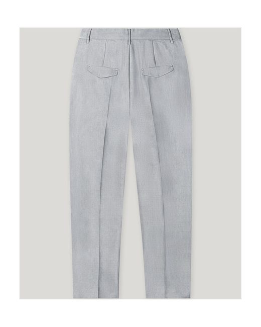 Luisa Cerano Gray Gabardine-Slim-Tailored-Pants