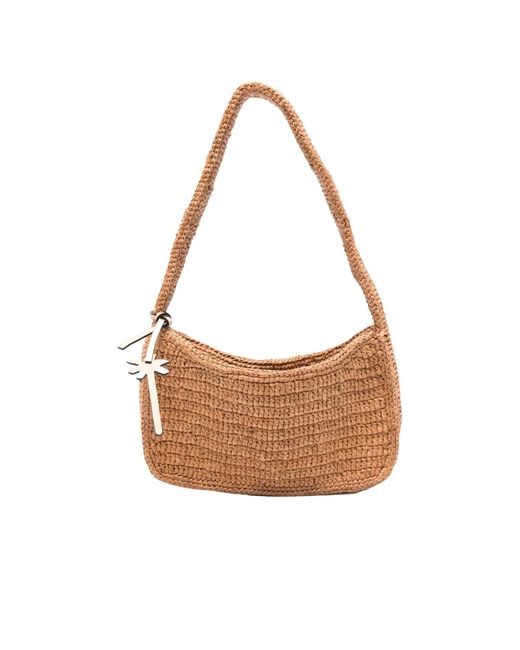 Manebí White Interwoven-Raffia Shoulder Bag
