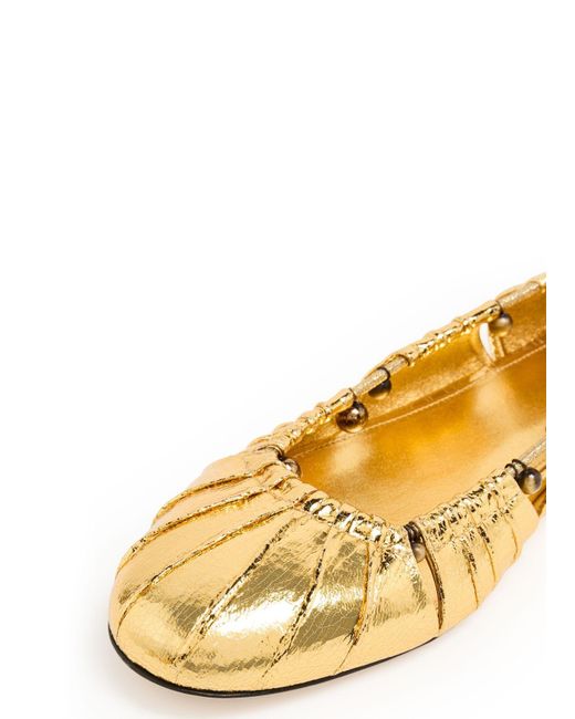 Chloé Metallic Round Head Ballet Shoes