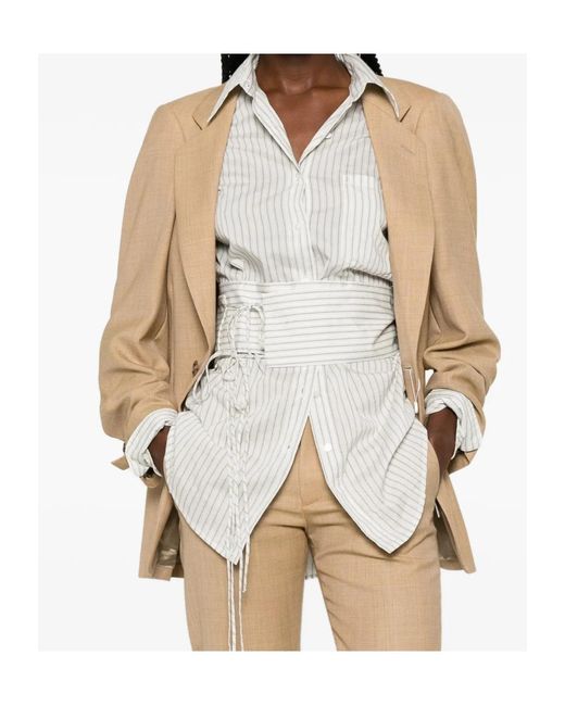 MM6 by Maison Margiela Natural Single-Breasted Blazer