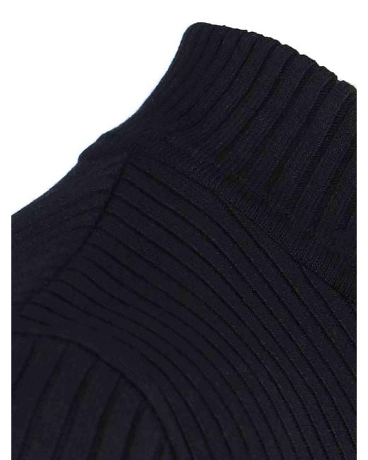 Courreges Black Courrèges Reedition Short-Sleeved Ribbed Jumper