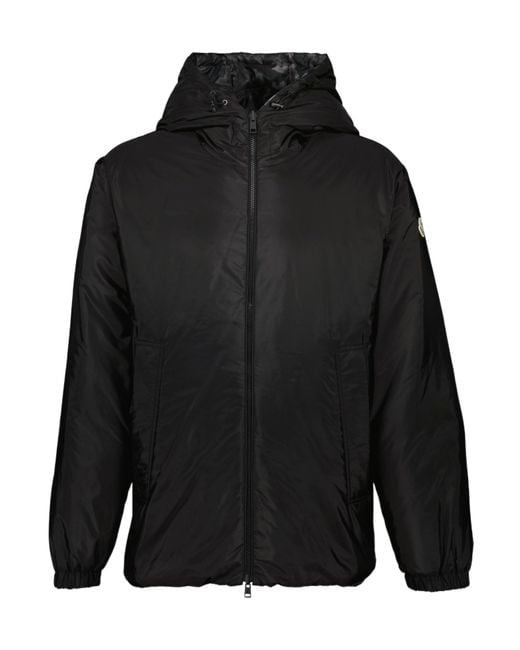Moncler Black Hooded Zip-Up Reversible Jacket for men