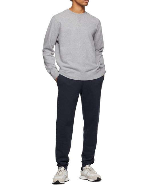 Sunspel Gray Round Collar Long Sleeve Sweater for men