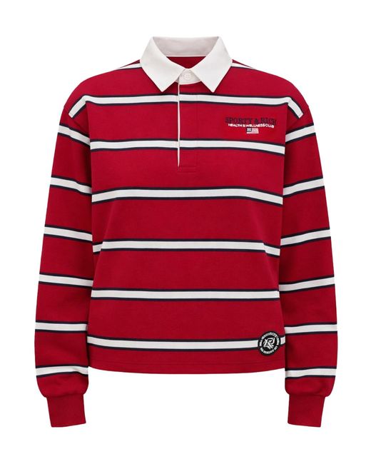 Sporty & Rich Red Long-Sleeved Polo Shirt for men