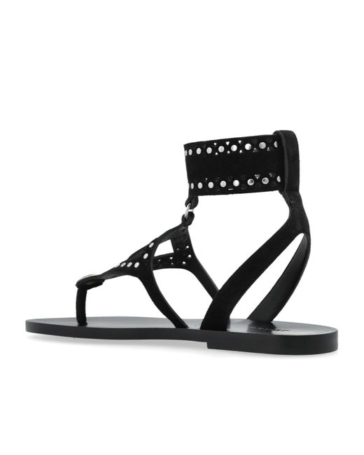 Isabel Marant Black Edil Flat Studded Sandals