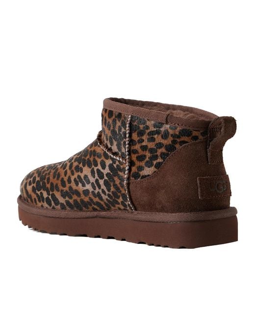 Ugg Brown Leopard Print Calf Hair Boots
