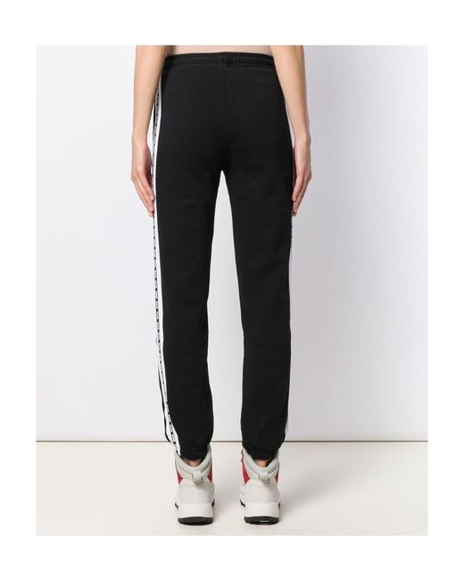 MSGM Black Logo Striped Sweatpants