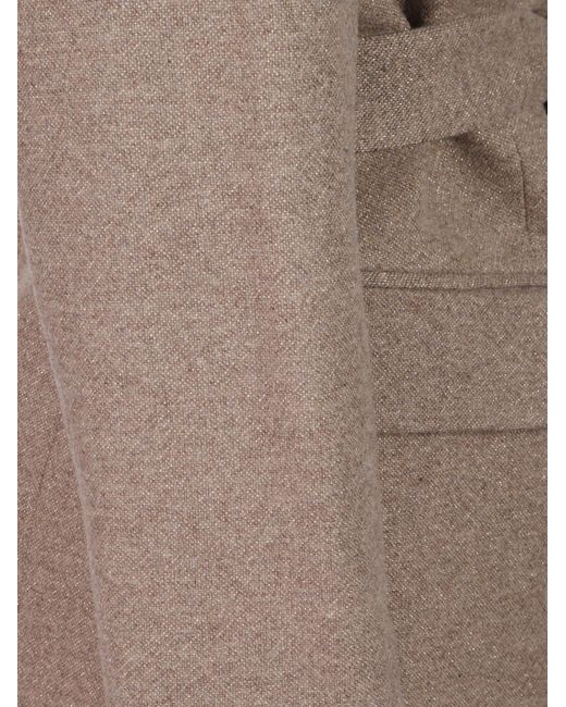 Peserico Brown Long-Sleeved Belted Blazer