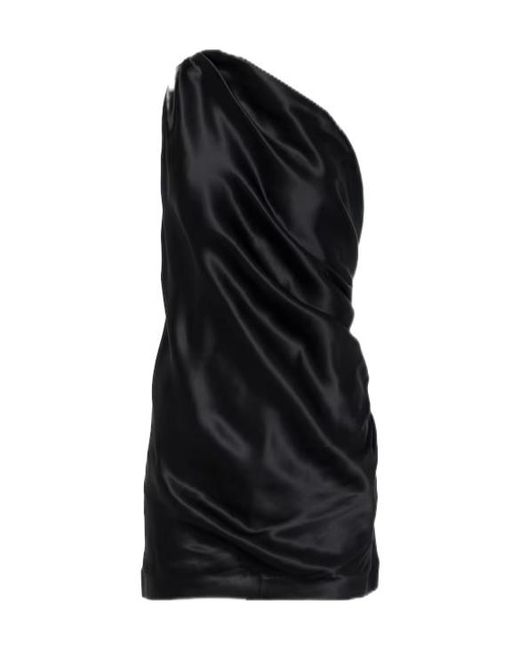 TOVE Black Shiloh One-Shoulder Silk Top