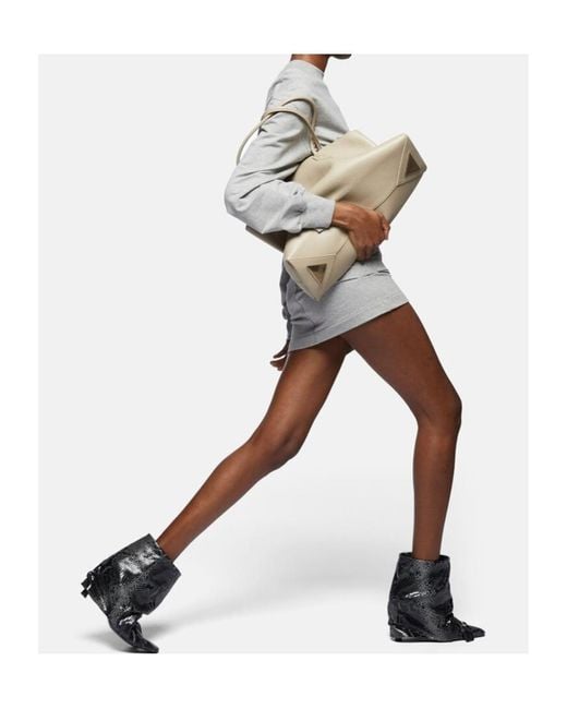 The Attico Gray The Logo Detailed Sweatshirt Dress