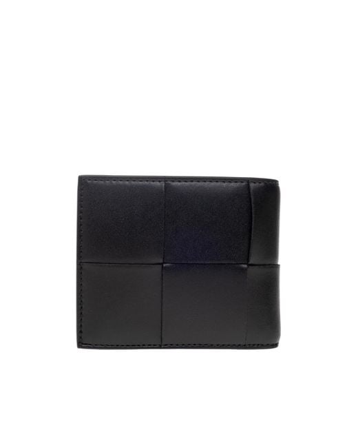 Bottega Veneta Black Intrecciato Bi-Fold Wallet for men