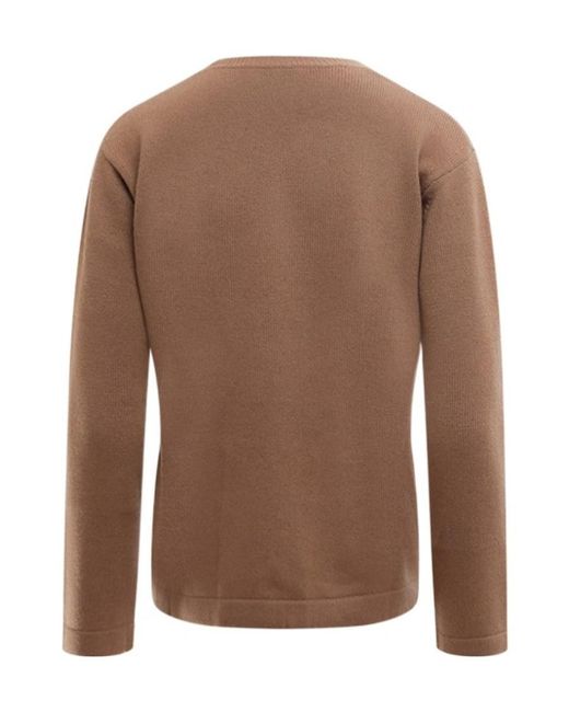 Max Mara Brown Logo Knitted Pullover