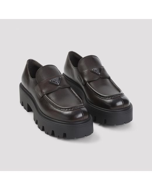 Prada Black Stride Chunky Flat Shoes