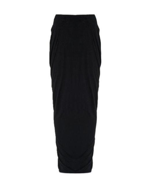 Entire studios Black Draped Midi Skirt