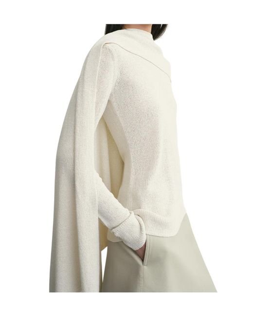 Totême White Totême Layered Cape Knit Jumper