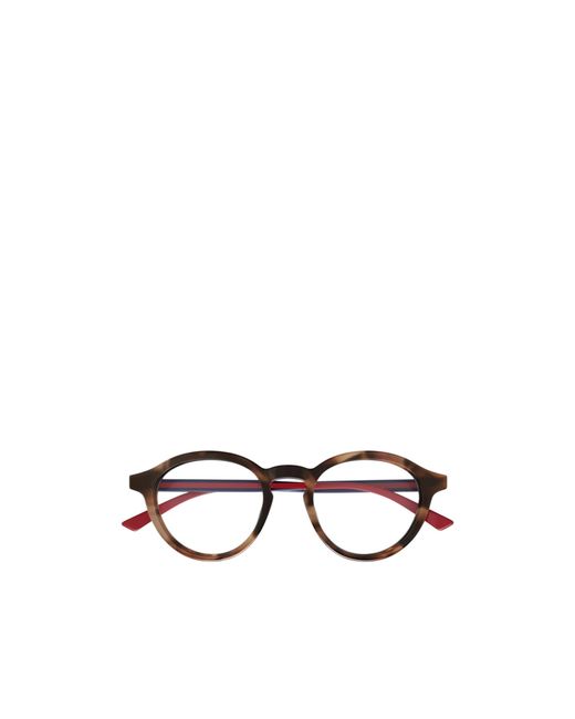 Gucci White Eyewear Round Frame Glasses for men