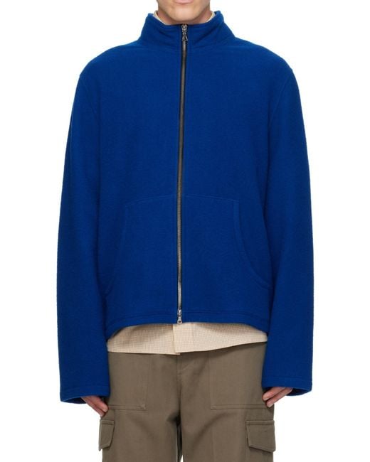 Rier Blue Zip-Up Jacket for men