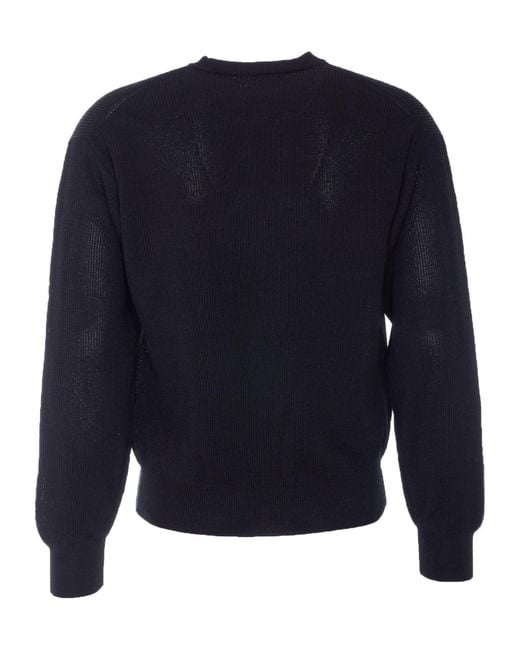 Auralee Blue Long-Sleeve Knit Top for men
