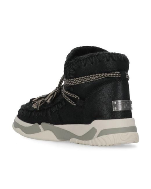 Mou Black Trainer Scoubidoo Lace Boots