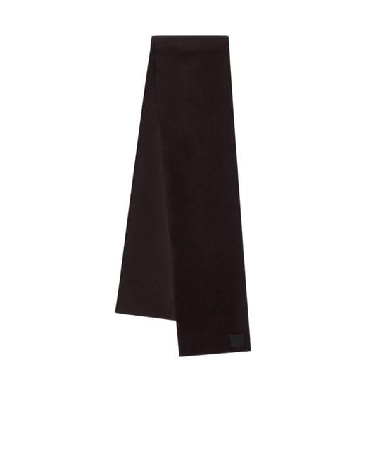 Anine Bing Black Ava Logo Patch Scarf