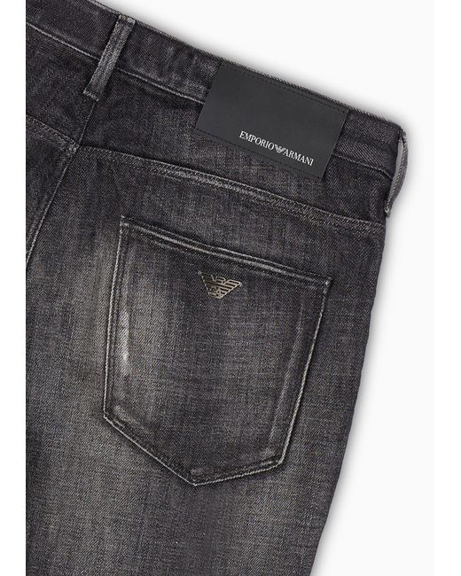 Emporio Armani Gray Distressed Jeans for men