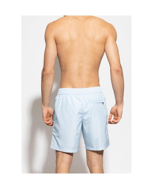 Dolce & Gabbana Blue Elastic Waist Swim Shorts for men