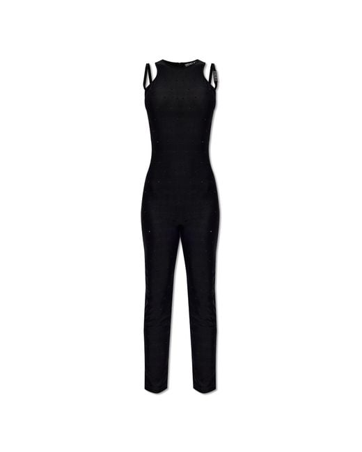 Versace Jeans Black Couture Embellished Halterneck Sleeveless Jumpsuit