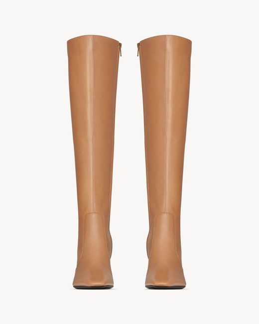 Saint Laurent White Francoise Pointed Toe Boots